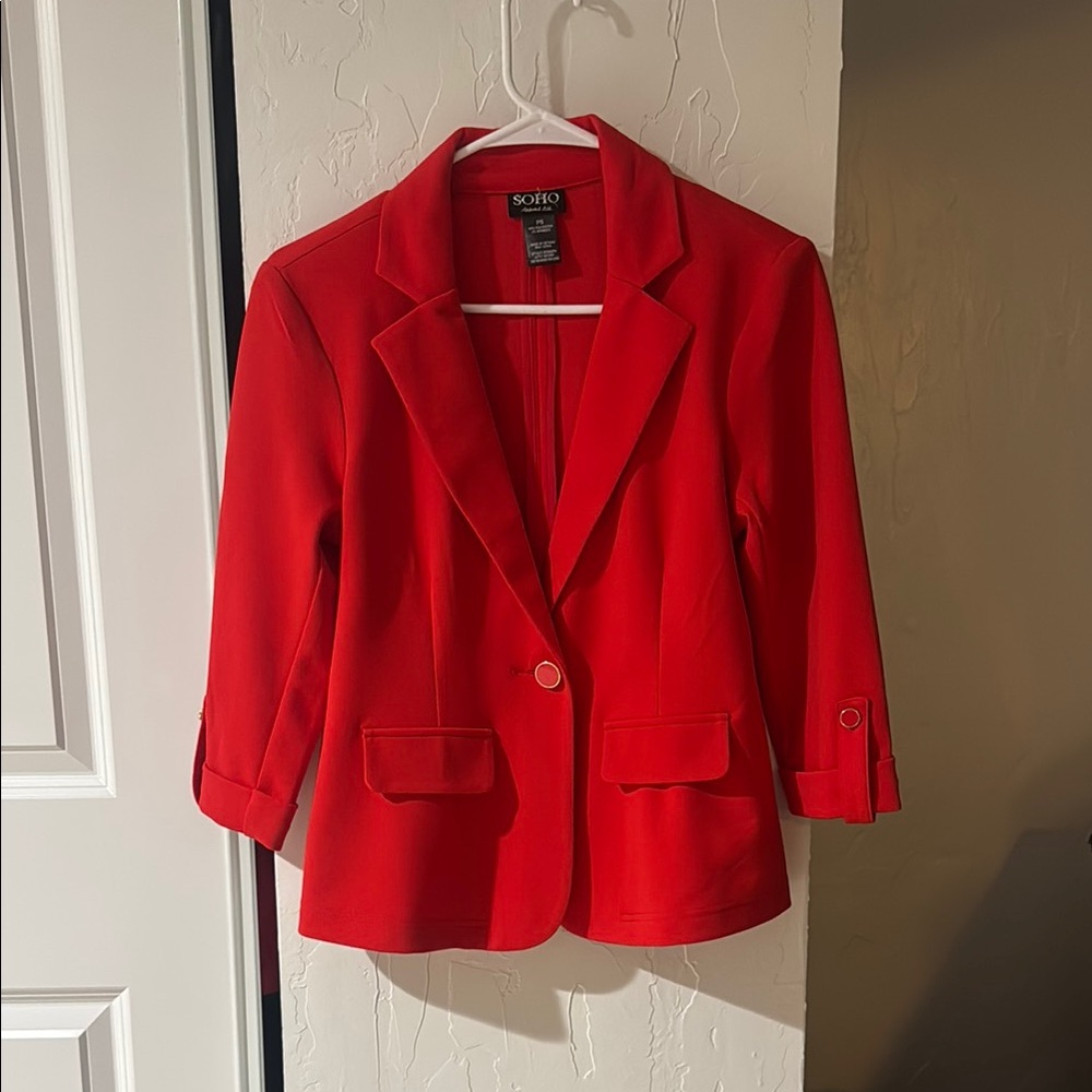 SOHO Women's Red Blazer Jacket